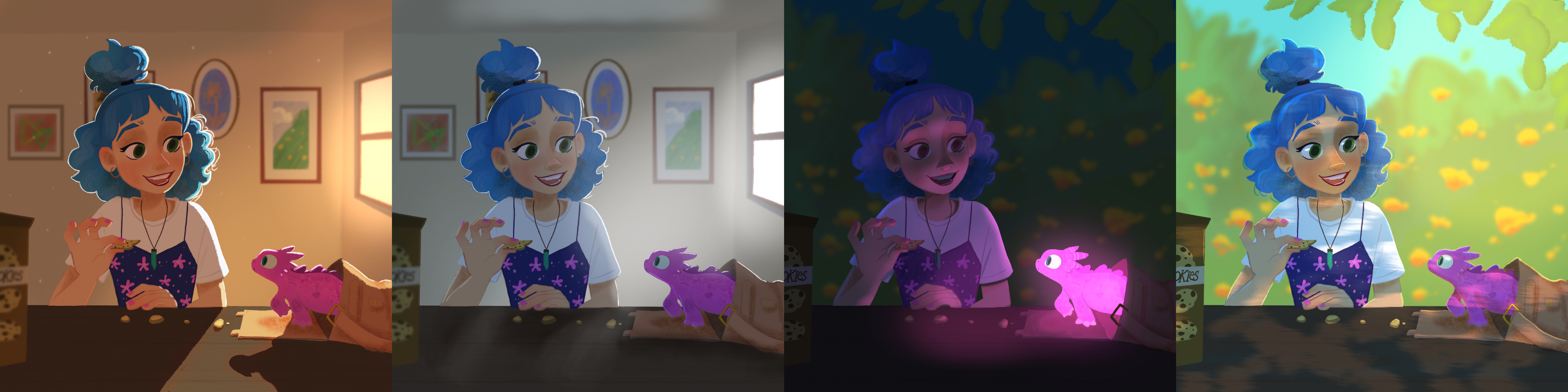 The 4 pieces from the light lesson