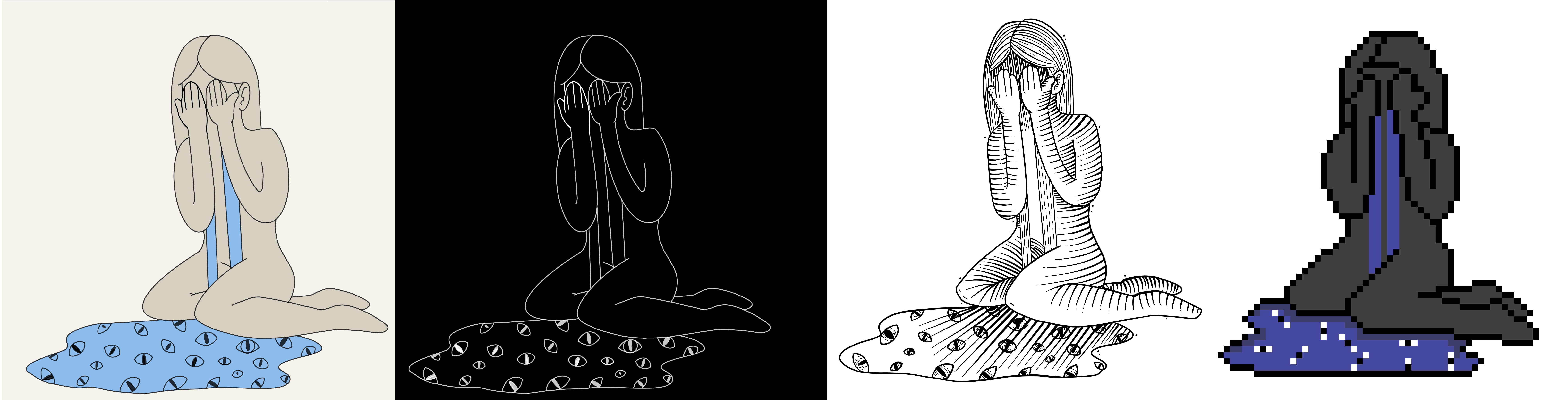 Weeping woman test cards.